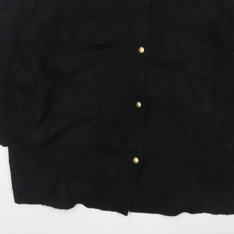 Tu Women’s Black Size 18 Button Front Knit Cardigan Gold Buttons