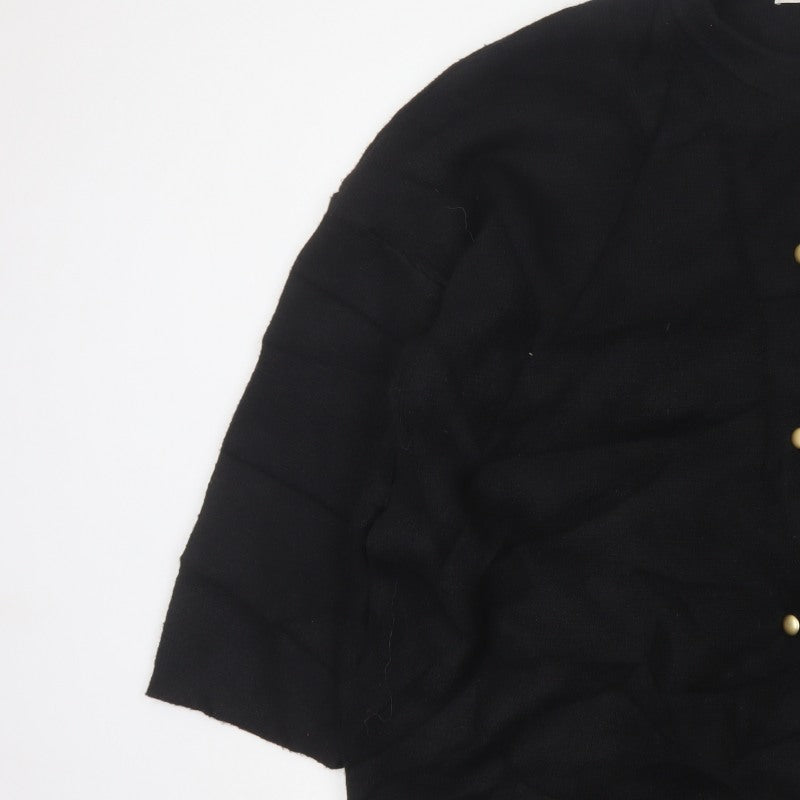 Tu Women’s Black Size 18 Button Front Knit Cardigan Gold Buttons