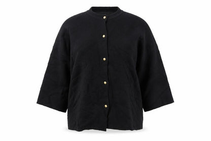 Tu Women’s Black Size 18 Button Front Knit Cardigan Gold Buttons