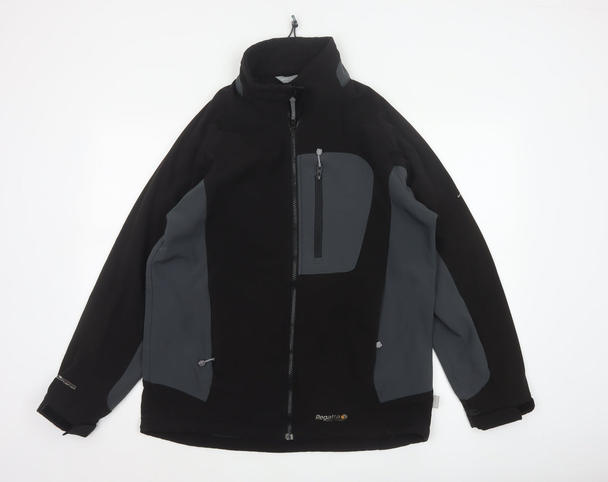 Regatta Men’s Black Grey XL Softshell Windbreaker Jacket