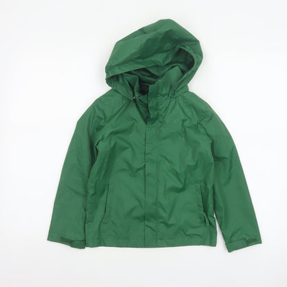 Mountain Warehouse Boys Green 5-6 Years Hooded Water Resistant Rain Jacket