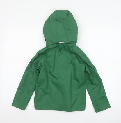 Mountain Warehouse Boys Green 5-6 Years Hooded Water Resistant Rain Jacket