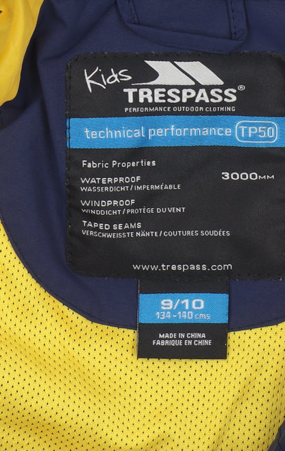 Trespass Boys Blue 9-10 Years Ski Jacket Waterproof Hooded