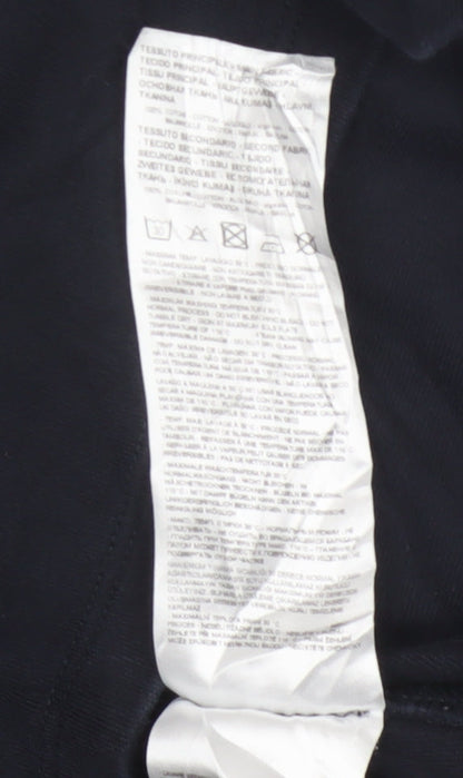 Armani Exchange Men’s Blue Long Sleeve Logo Polo Shirt M