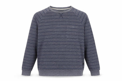 Quiksilver Men's Grey XL Striped Crew Neck Pullover Sweatshirt