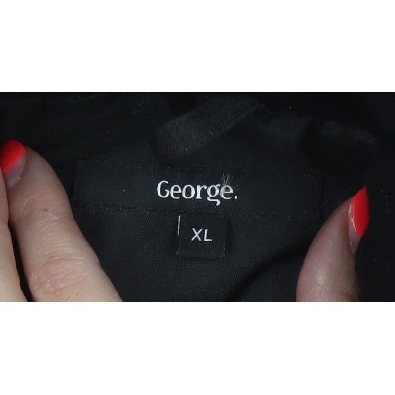 George Men’s Black XL Padded Full Zip Winter Jacket