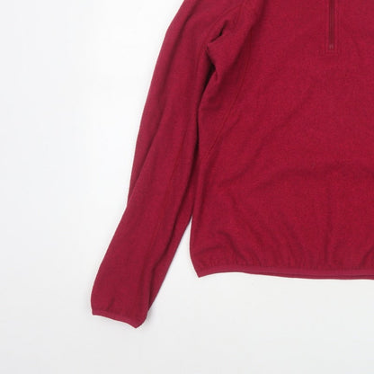 Berghaus Women Red UK 12 1/4 Zip Fleece Pullover Sweatshirt
