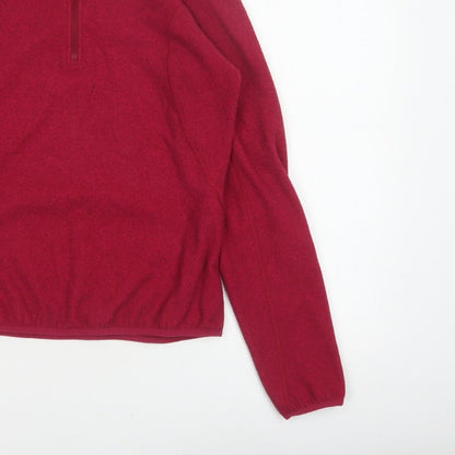 Berghaus Women Red UK 12 1/4 Zip Fleece Pullover Sweatshirt