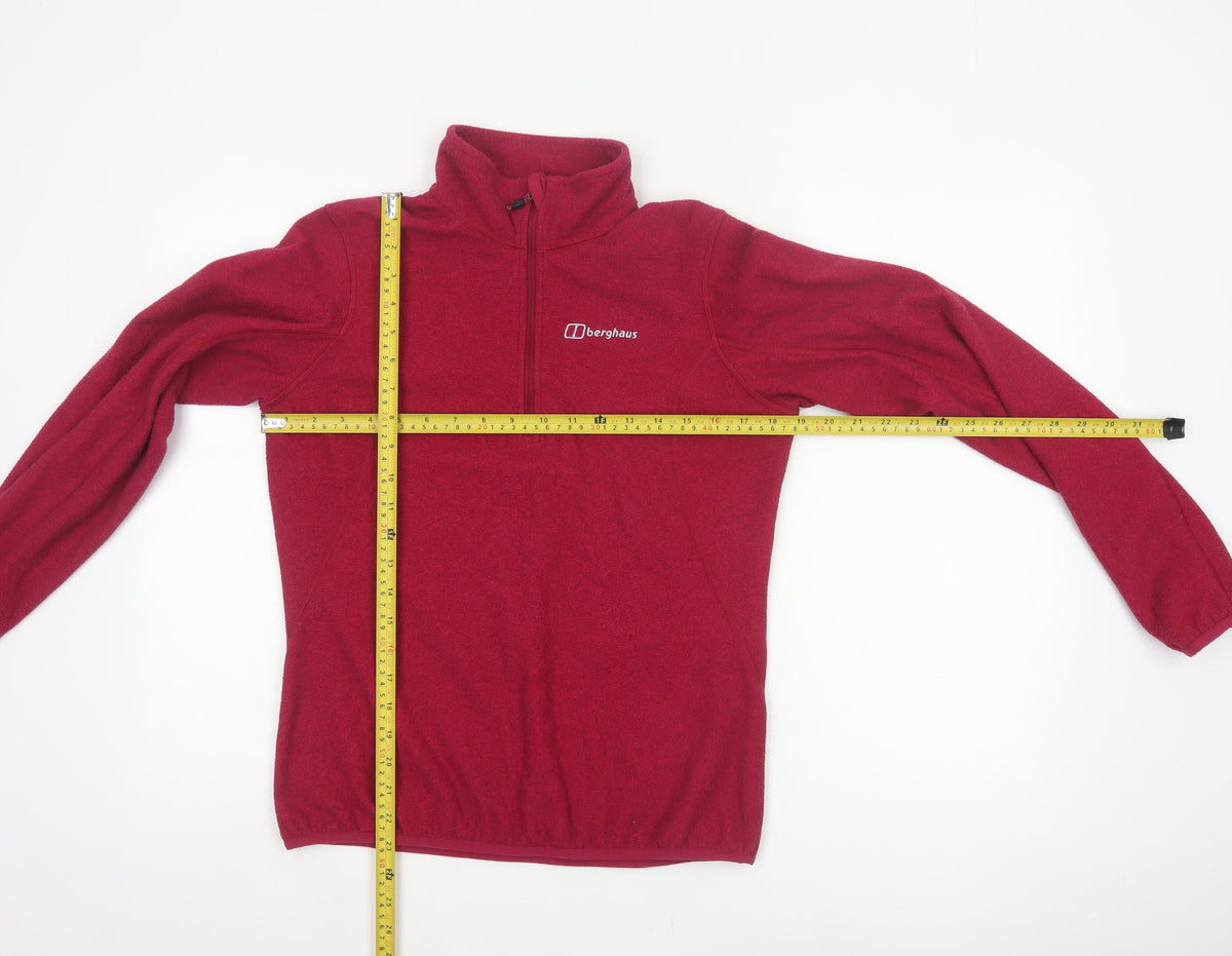 Berghaus Women Red UK 12 1/4 Zip Fleece Pullover Sweatshirt