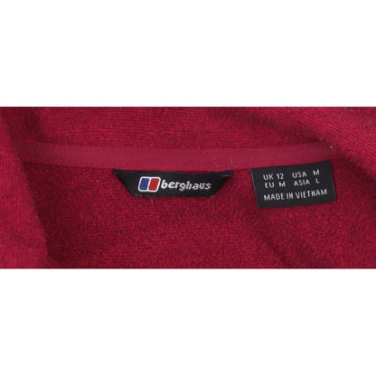 Berghaus Women Red UK 12 1/4 Zip Fleece Pullover Sweatshirt