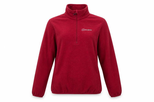Berghaus Women Red UK 12 1/4 Zip Fleece Pullover Sweatshirt