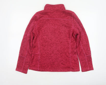 Mountain Warehouse Women Pink UK 8 1/4 Zip Fleece Sweatshirt High Neck