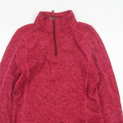Mountain Warehouse Women Pink UK 8 1/4 Zip Fleece Sweatshirt High Neck