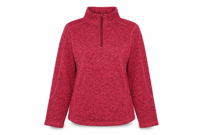 Mountain Warehouse Women Pink UK 8 1/4 Zip Fleece Sweatshirt High Neck