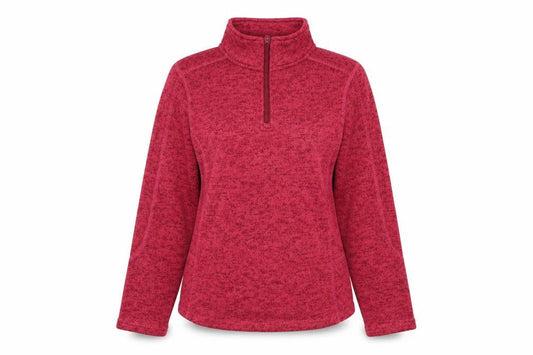 Mountain Warehouse Women Pink UK 8 1/4 Zip Fleece Sweatshirt High Neck