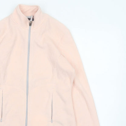 Marks and Spencer Women Pink UK 10 Fleece Full Zip Basic Jacket