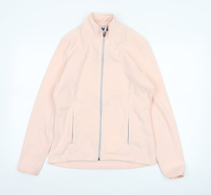 Marks and Spencer Women Pink UK 10 Fleece Full Zip Basic Jacket