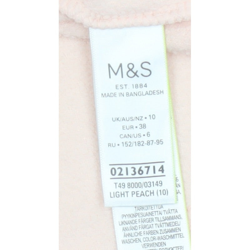 Marks and Spencer Women Pink UK 10 Fleece Full Zip Basic Jacket