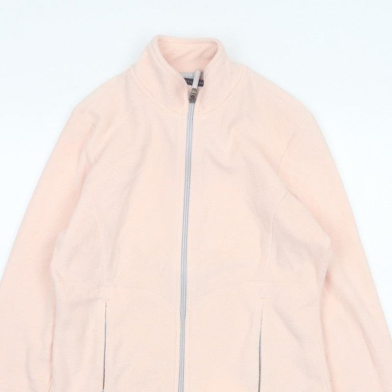 Marks and Spencer Women Pink UK 10 Fleece Full Zip Basic Jacket
