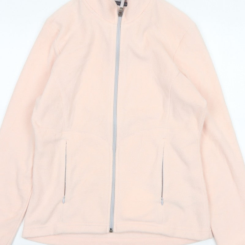 Marks and Spencer Women Pink UK 10 Fleece Full Zip Basic Jacket