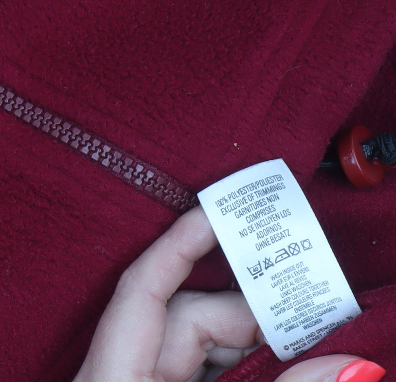 Marks & Spencer Women’s Red UK 16 Fleece Full Zip Jacket