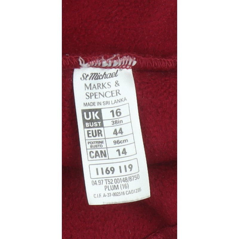 Marks & Spencer Women’s Red UK 16 Fleece Full Zip Jacket