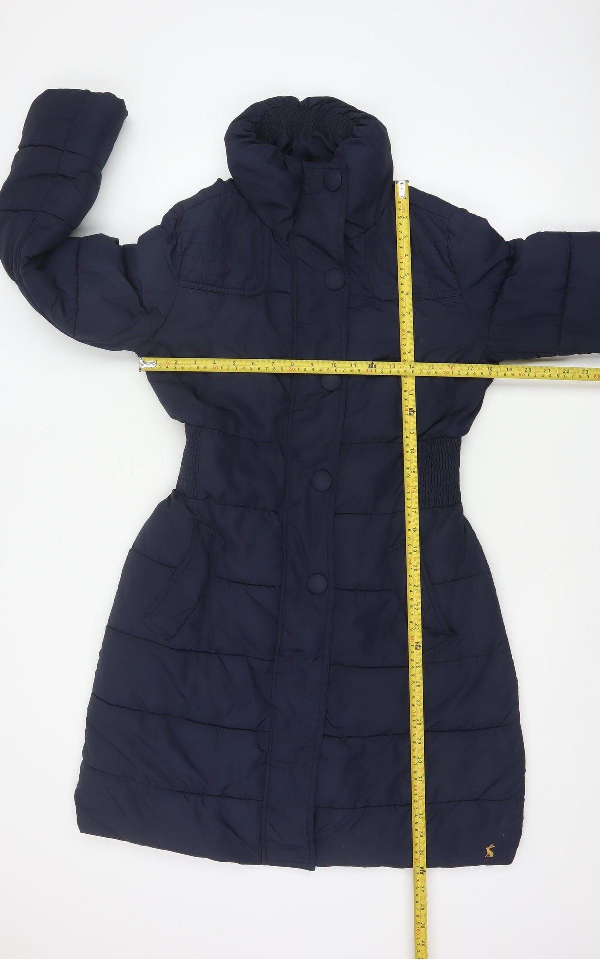 Joules Women’s Navy Blue UK 12 Long Quilted Puffer Coat