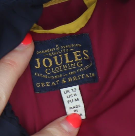Joules Women’s Navy Blue UK 12 Long Quilted Puffer Coat