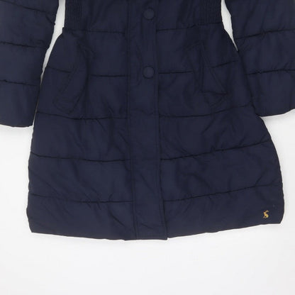 Joules Women’s Navy Blue UK 12 Long Quilted Puffer Coat