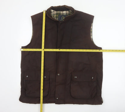 P.G.FIELD Men’s Brown L Waxed Cotton Countrywear Padded Waistcoat