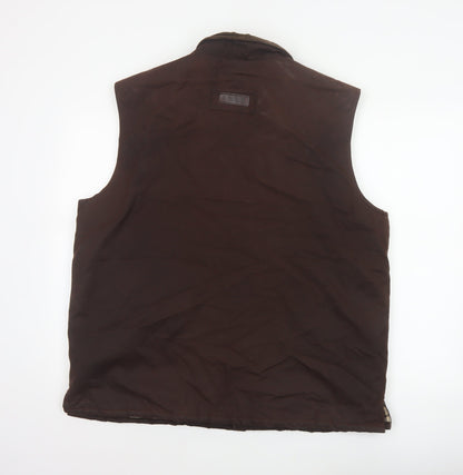 P.G.FIELD Men’s Brown L Waxed Cotton Countrywear Padded Waistcoat