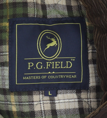P.G.FIELD Men’s Brown L Waxed Cotton Countrywear Padded Waistcoat