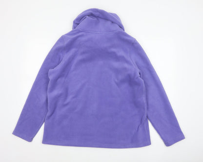 Lands' End Women Purple Petite UK 16 Fleece Pullover Hoodie