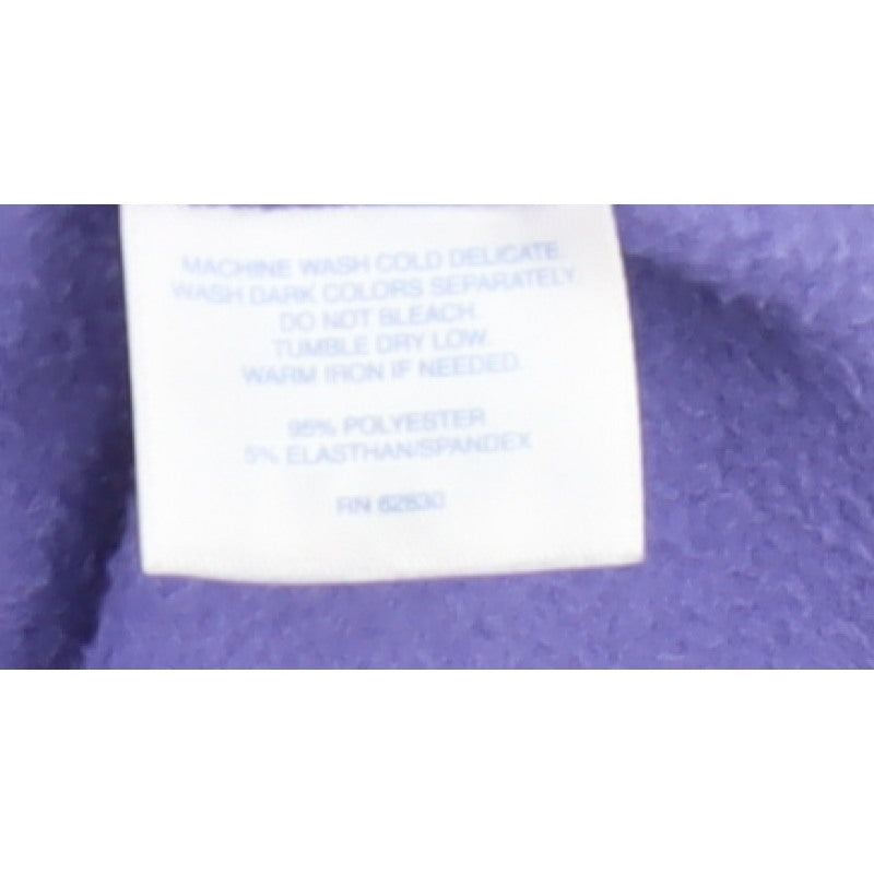 Lands' End Women Purple Petite UK 16 Fleece Pullover Hoodie