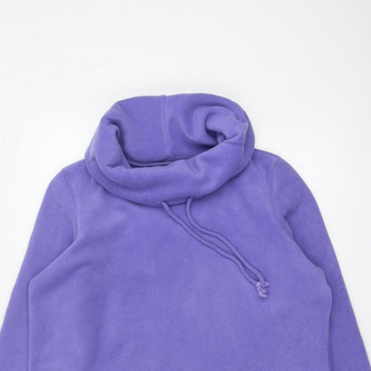 Lands' End Women Purple Petite UK 16 Fleece Pullover Hoodie