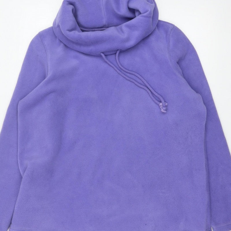 Lands' End Women Purple Petite UK 16 Fleece Pullover Hoodie