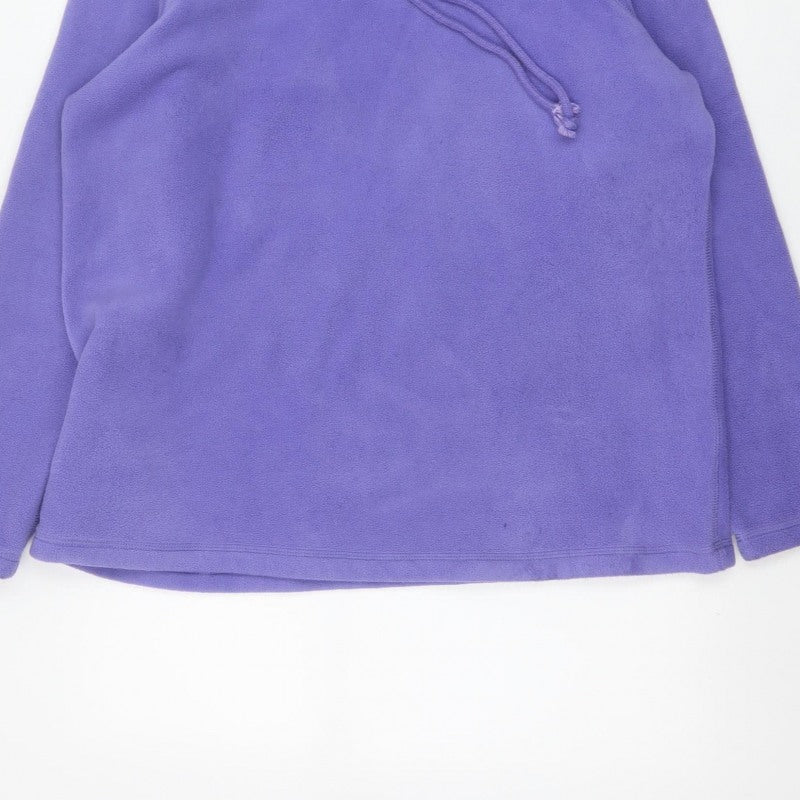 Lands' End Women Purple Petite UK 16 Fleece Pullover Hoodie