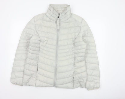 George Women’s Cream UK 16 Quilted Puffer Jacket Full Zip