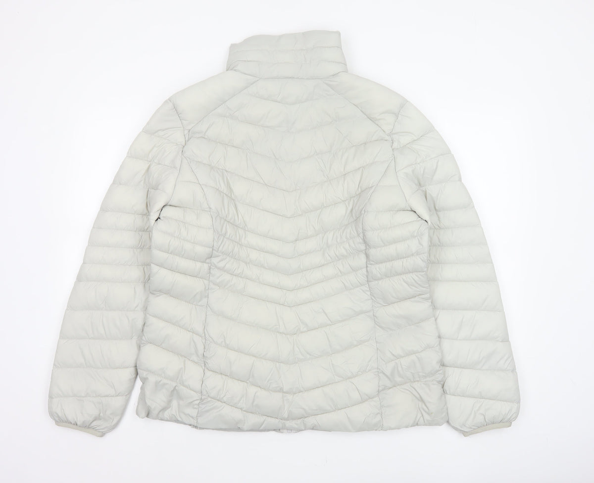 George Women’s Cream UK 16 Quilted Puffer Jacket Full Zip