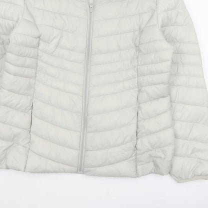 George Women’s Cream UK 16 Quilted Puffer Jacket Full Zip