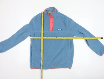Lands' End Women Blue Pink Fleece Pullover Sweatshirt UK M