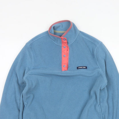 Lands' End Women Blue Pink Fleece Pullover Sweatshirt UK M