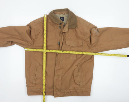 Gap Men’s Brown Size S Cotton Canvas Fleece-Lined Military Jacket