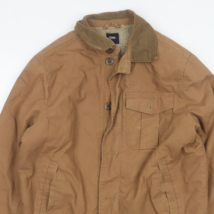 Gap Men’s Brown Size S Cotton Canvas Fleece-Lined Military Jacket
