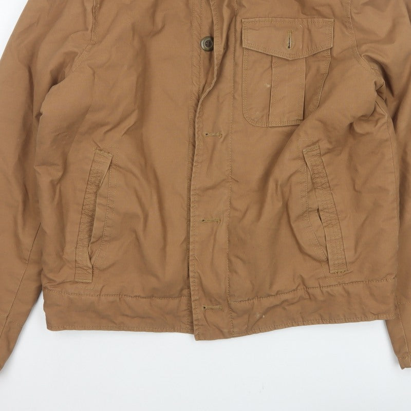 Gap Men’s Brown Size S Cotton Canvas Fleece-Lined Military Jacket