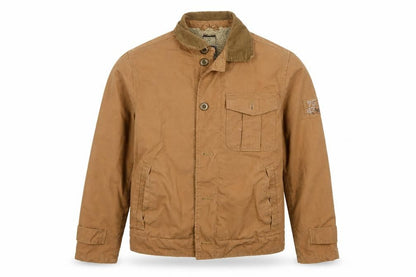 Gap Men’s Brown Size S Cotton Canvas Fleece-Lined Military Jacket