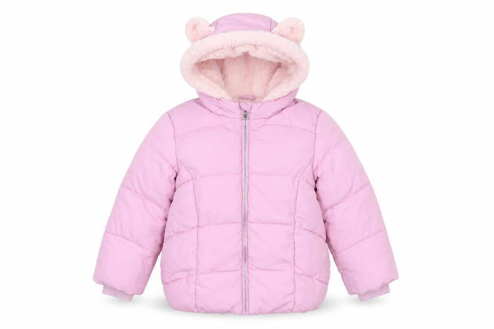 Marks and Spencer Girls Pink 6-7 Years Hooded Puffer Jacket Lined