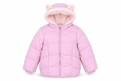 Marks and Spencer Girls Pink 6-7 Years Hooded Puffer Jacket Lined