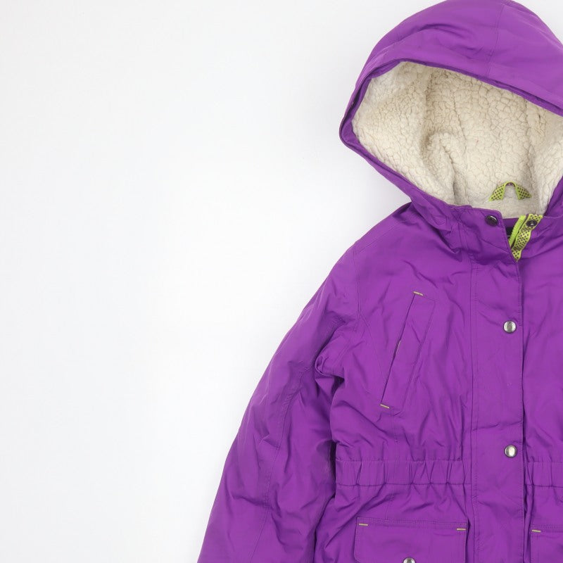 Additional view of Lands' End girls’ purple 14-15 years hooded down insulated parka coat
