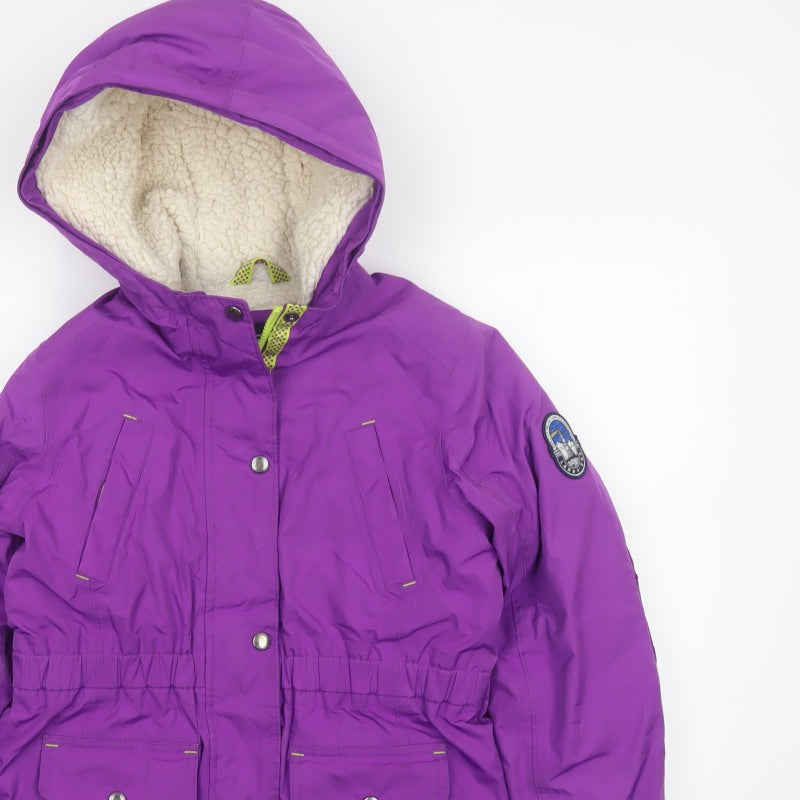 Additional view of Lands' End girls’ purple 14-15 years hooded down insulated parka coat